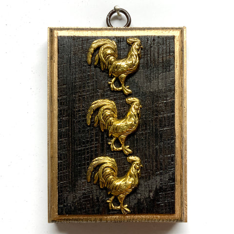 Bourbon Barrel Frame with Roosters (3.25