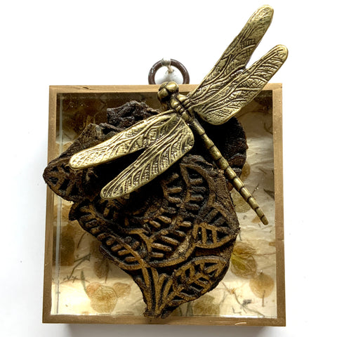 Acrylic Frame with Dragonfly on Mulberry Paper / Slight Imperfections (3