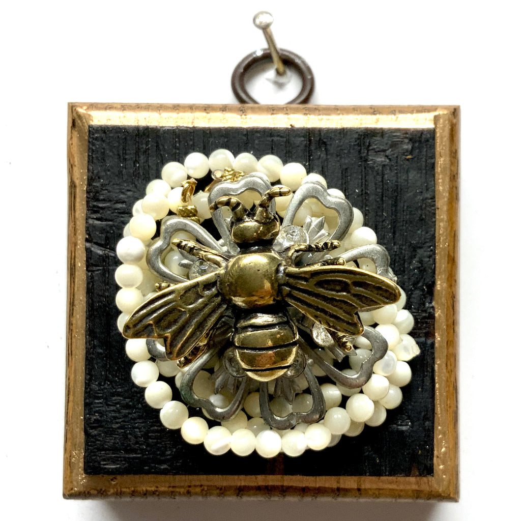 Bourbon Barrel Frame with Bee on Necklace (2.5