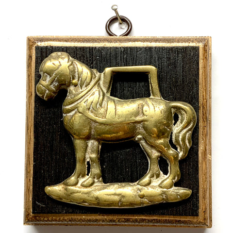 Bourbon Barrel Frame with Horse Brass (4