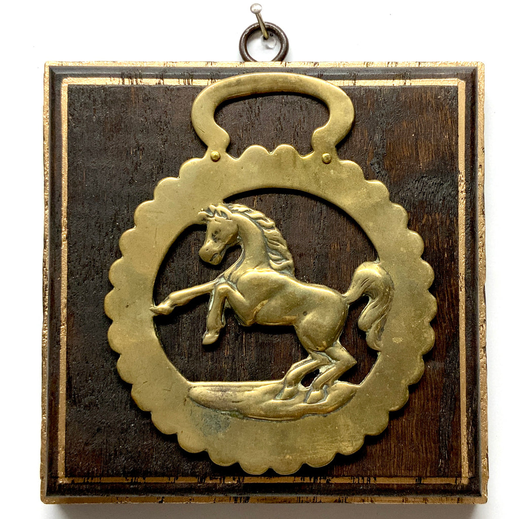 Wooden Frame with Horse Brass (5