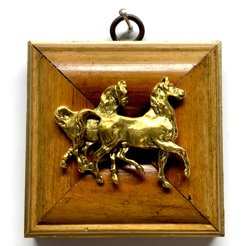 Wooden Frame with Horses (3
