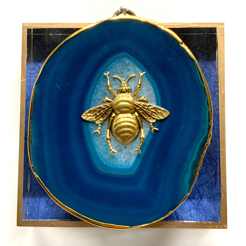 Acrylic Frame with Grande Bee on Agate / Slight Imperfections (4