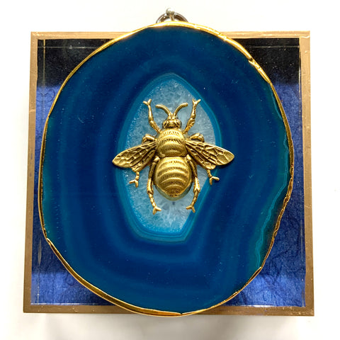Acrylic Frame with Grande Bee on Agate / Slight Imperfections (4