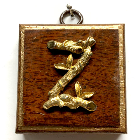 Wooden Frame with Z Brooch (2.5