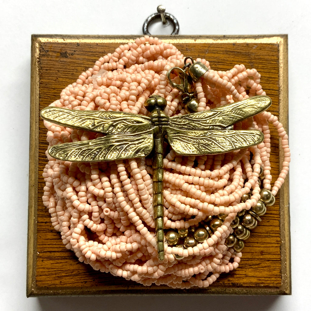 Wooden Frame with Dragonfly on Necklace (4