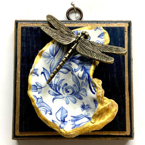 Painted Frame with Dragonfly on Oyster Shell (4