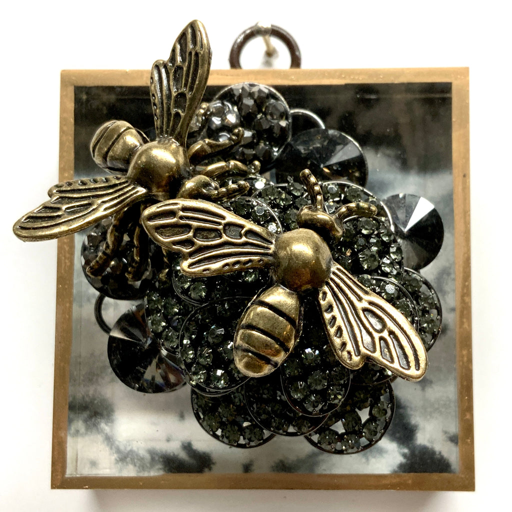 Acrylic Frame with Bees on Necklace / Slight Imperfections (3