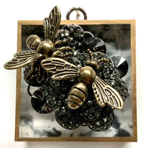 Acrylic Frame with Bees on Necklace / Slight Imperfections (3
