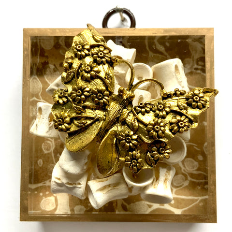 Acrylic Frame with Butterfly on Bone / Slight Imperfections (3