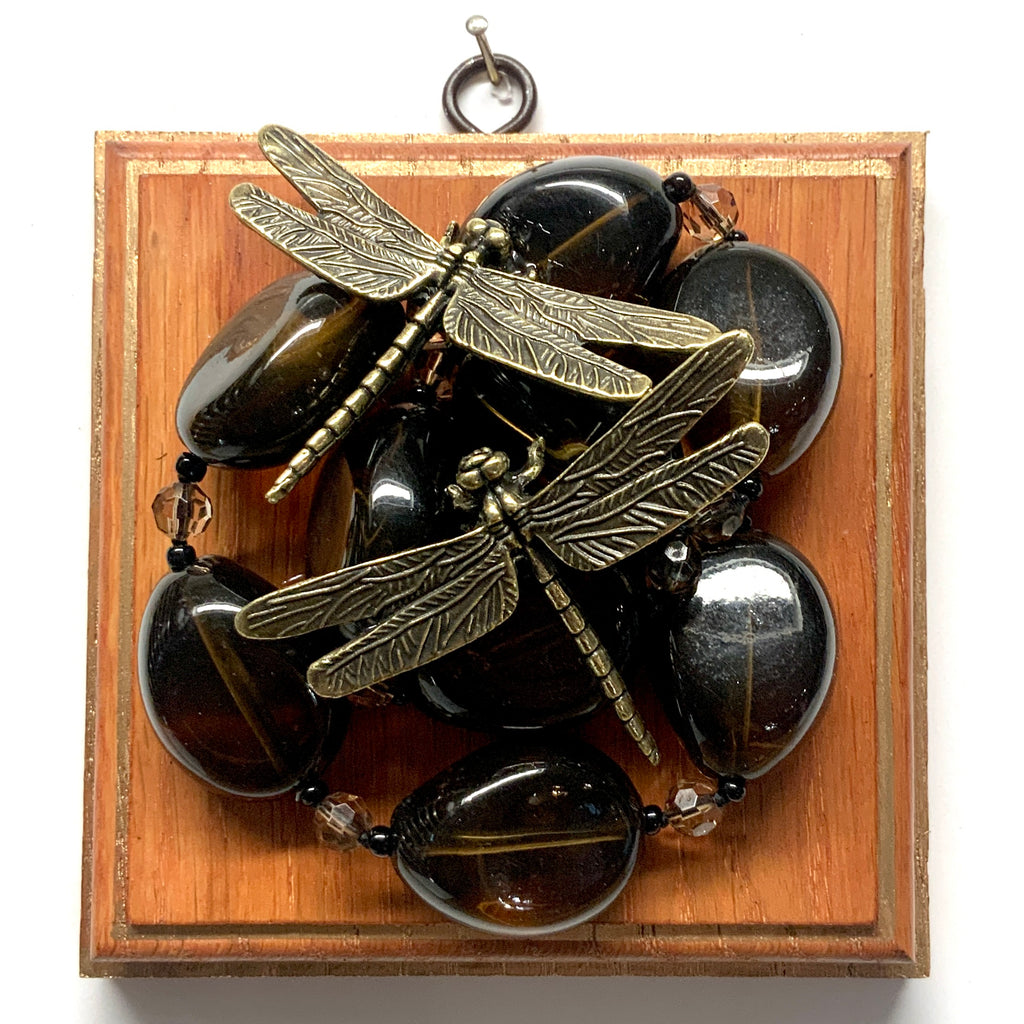 Wooden Frame with Dragonflies on Necklace (5