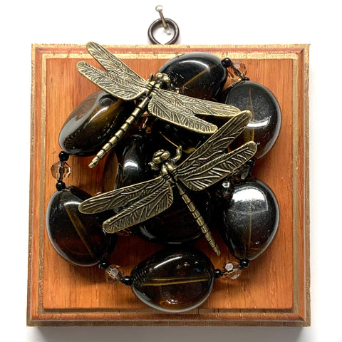 Wooden Frame with Dragonflies on Necklace (5