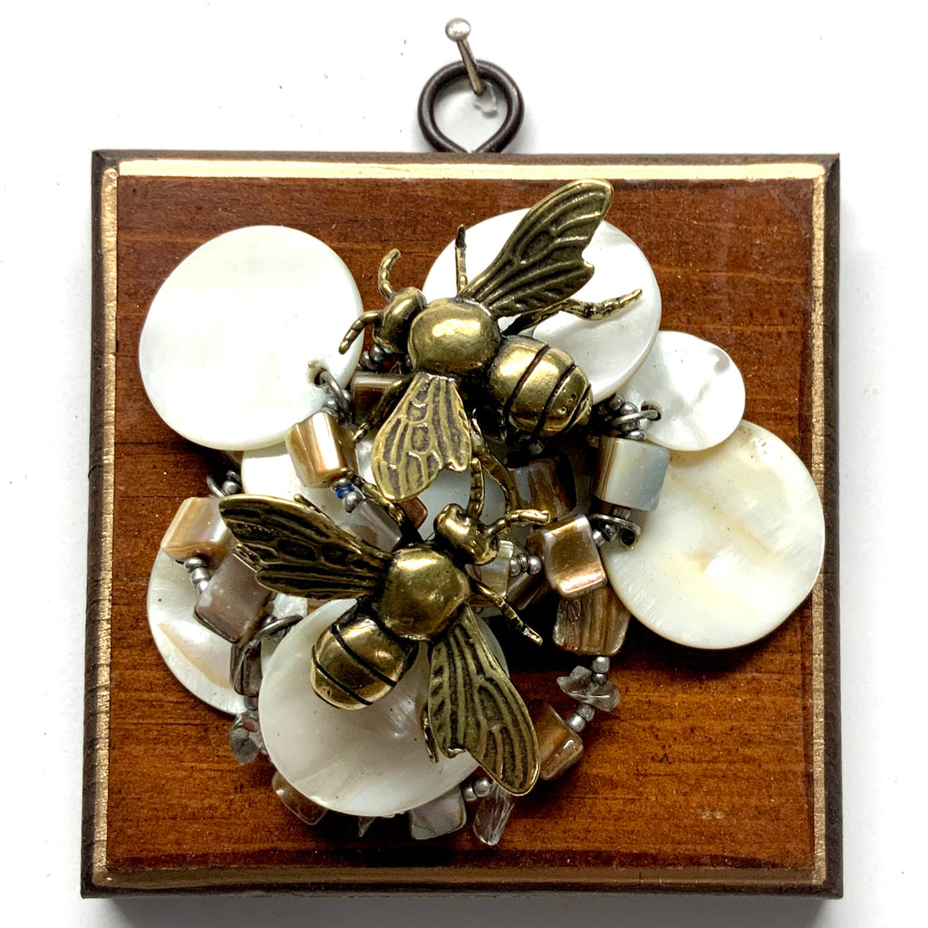 Wooden Frame with Bees on Necklace (4