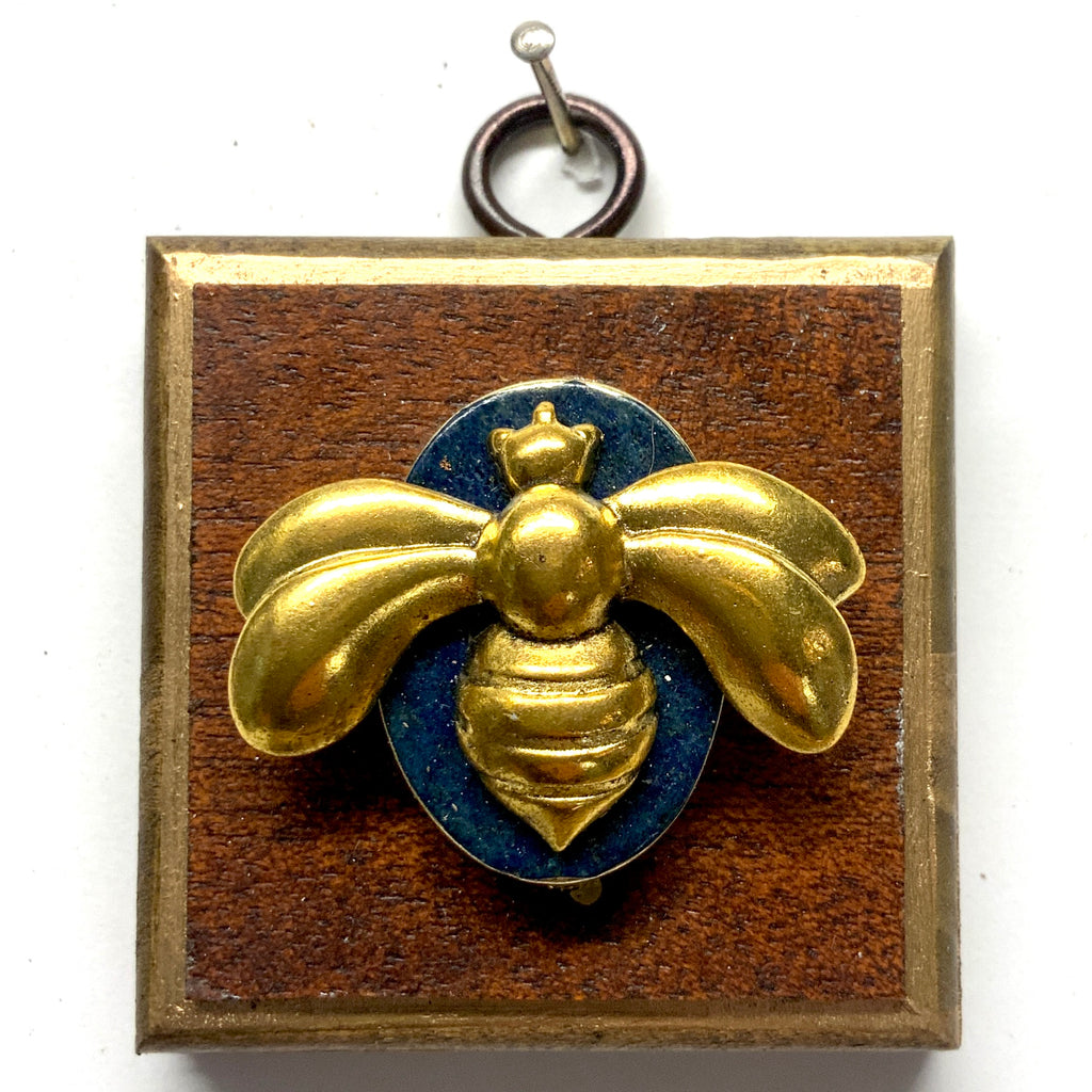 Wooden Frame with Deco Bee on Lapis (2.5