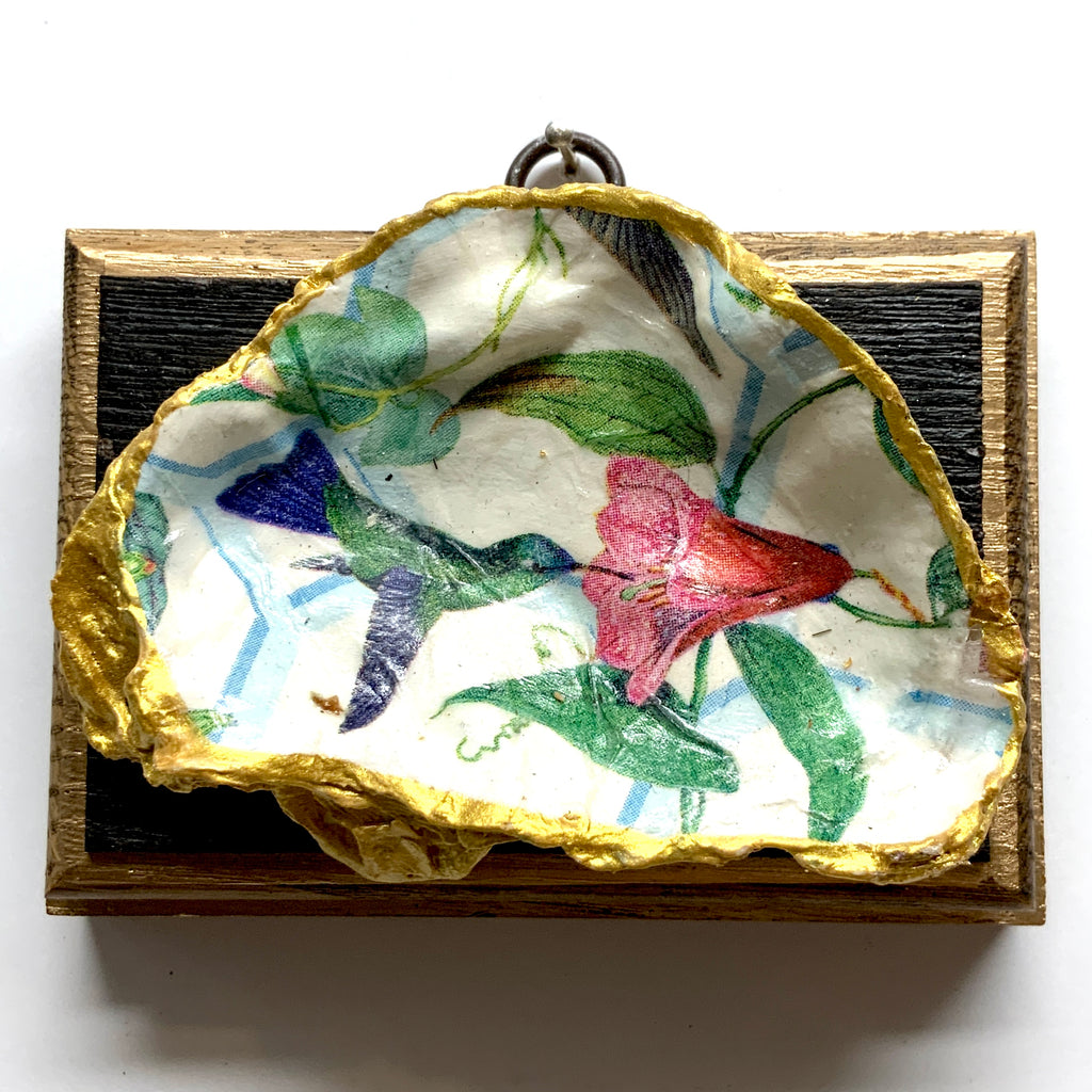 Bourbon Barrel Frame with Hummingbird Oyster Shell (4.5