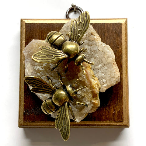 Wooden Frame with Bees on Stone (3.25