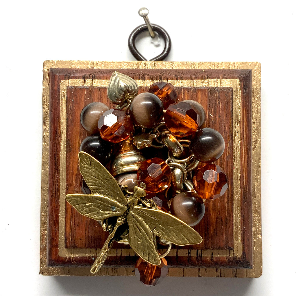 Wooden Frame with Dragonfly on Necklace (2.5