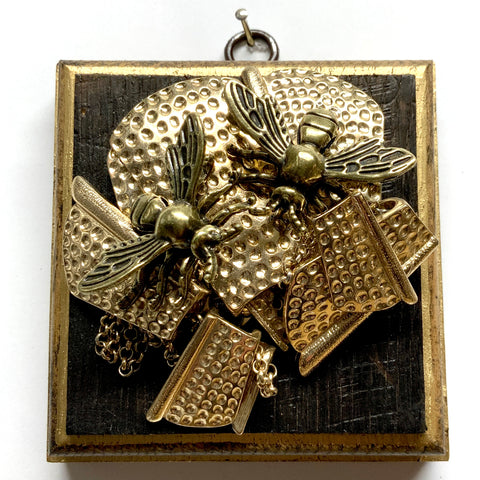 Wooden Frame with Bees on Necklace (4