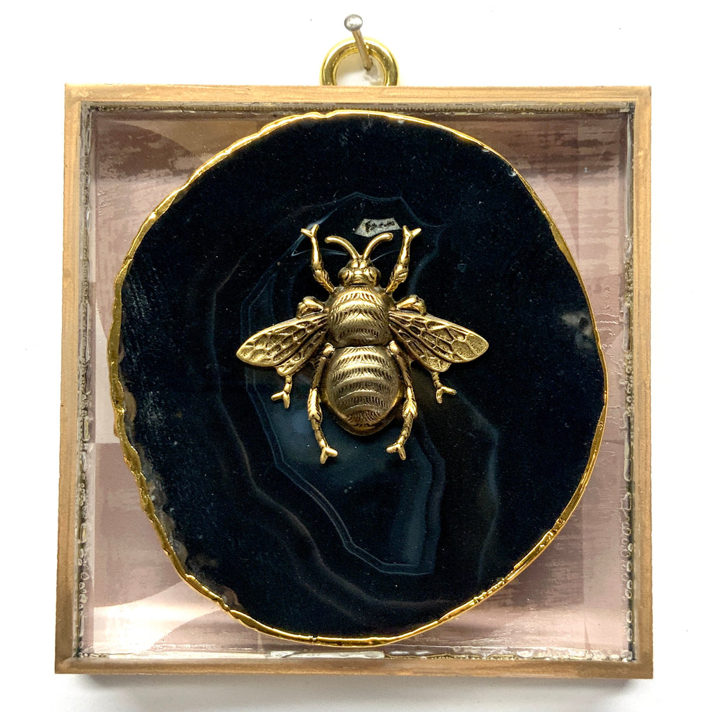 Acrylic Frame with Grande Bee on Agate / Slight Imperfections (4