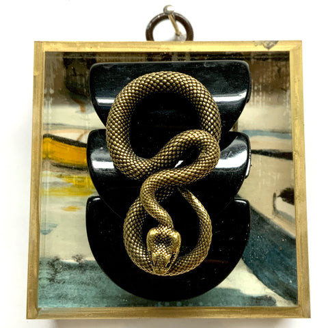 Acrylic Frame with Snake on Marbled Paper / Slight Imperfections (3