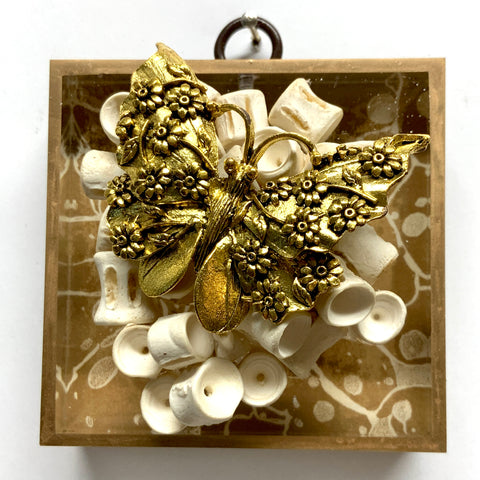 Acrylic Frame with Butterfly on Bone / Slight Imperfections (3