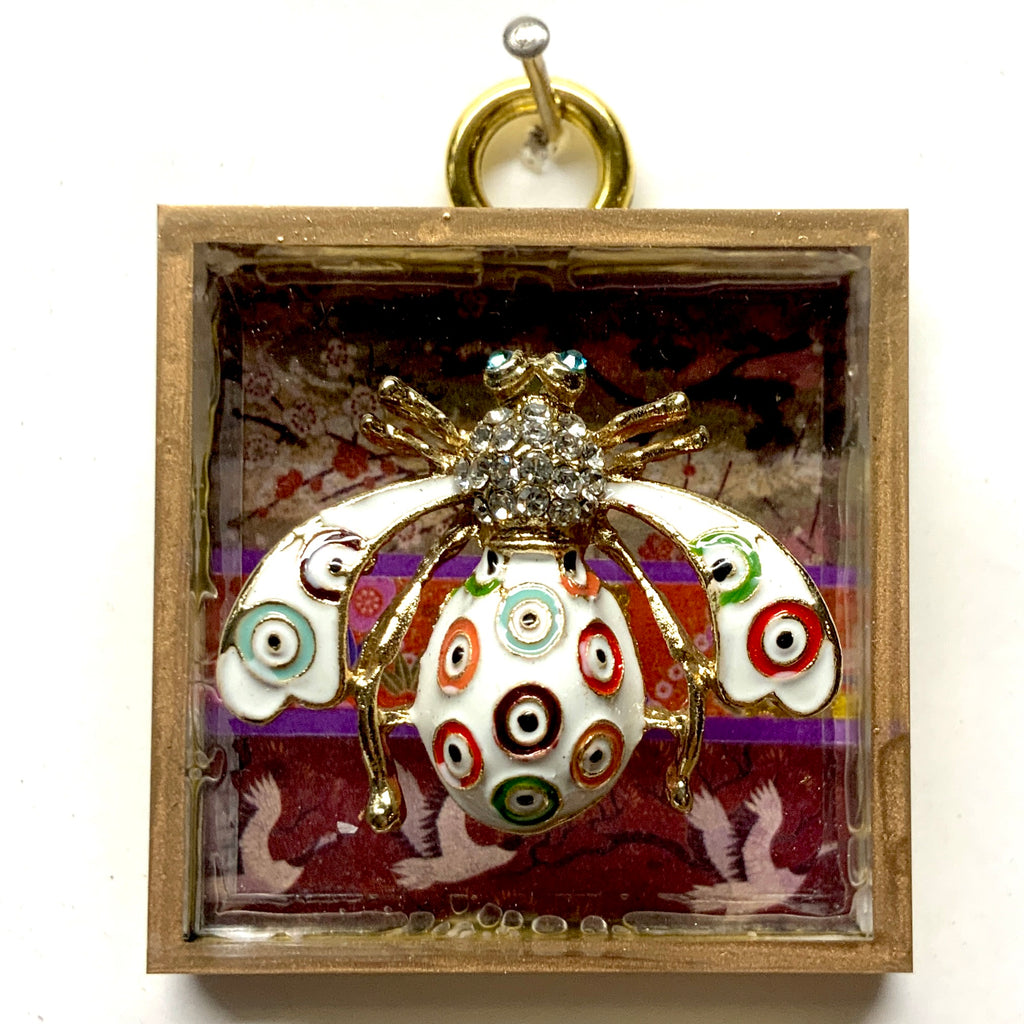 Acrylic Frame with Enameled Bee / Slight Imperfections (2
