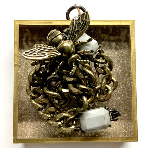 Acrylic Frame with Bee on Necklace / Slight Imperfections (3