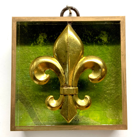 Acrylic Frame with Fleur-de-lis on Marbled Paper / Slight Imperfections (3