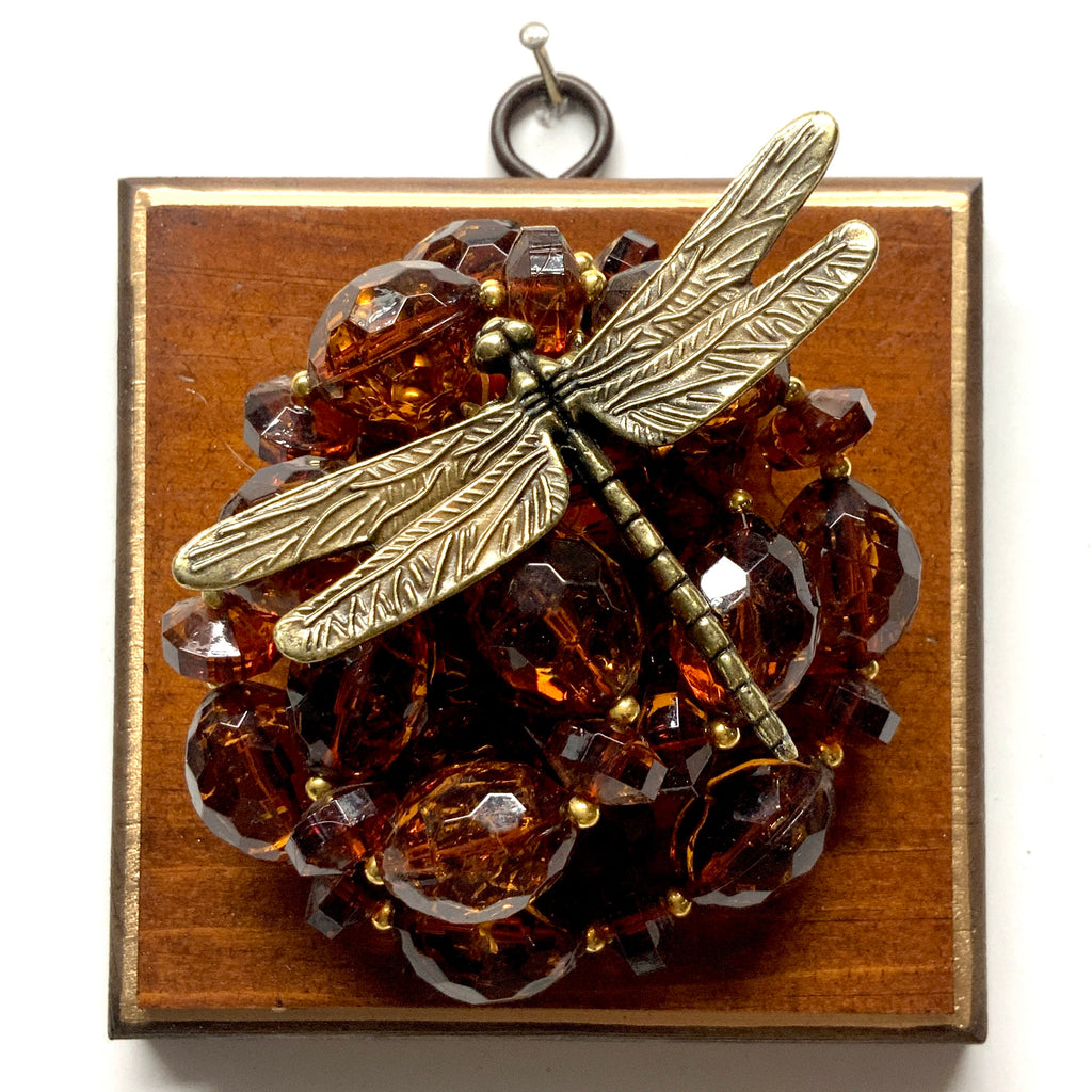 Wooden Frame with Dragonfly on Necklace (4