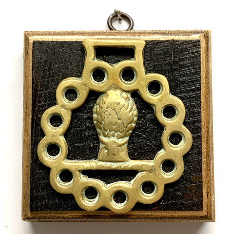 Bourbon Barrel Frame with Horse Brass (4