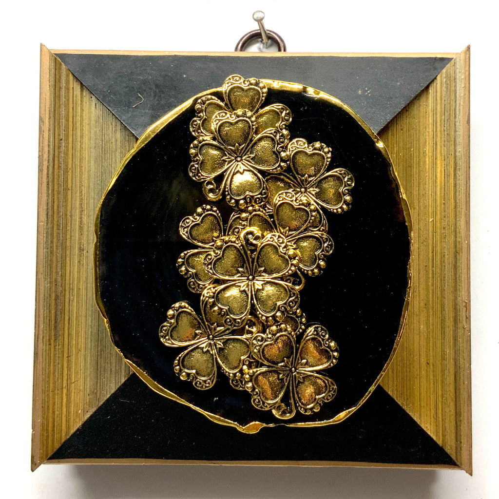Gilt and Lacquered Frame with Clovers on Agate (4.5