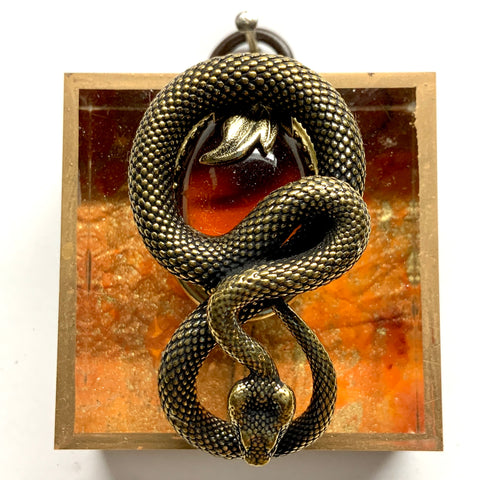 Acrylic Frame with Snake on Marbled Paper / Slight Imperfections (2