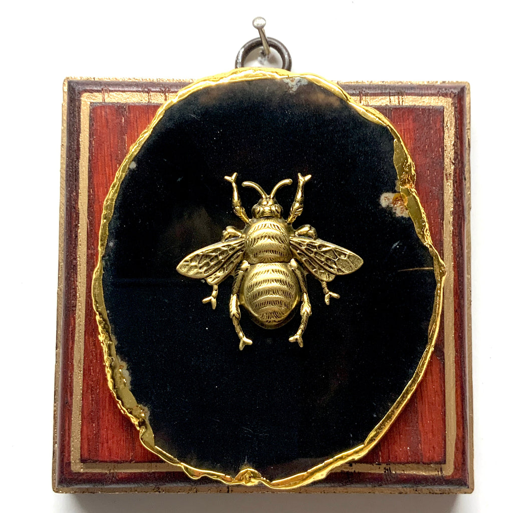 Orange Waxed Frame with Grande Bee on Agate (4