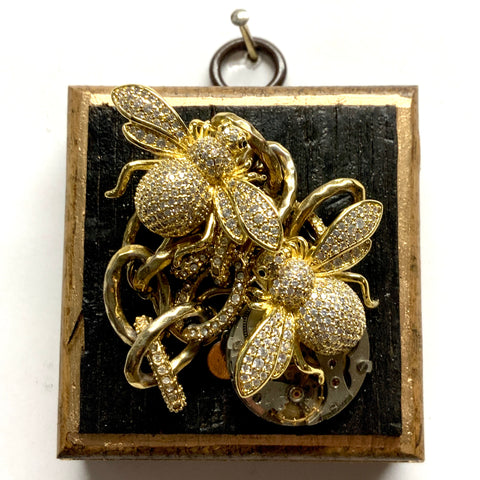 Bourbon Barrel Frame with Sparkle Bees on Necklace (2.5