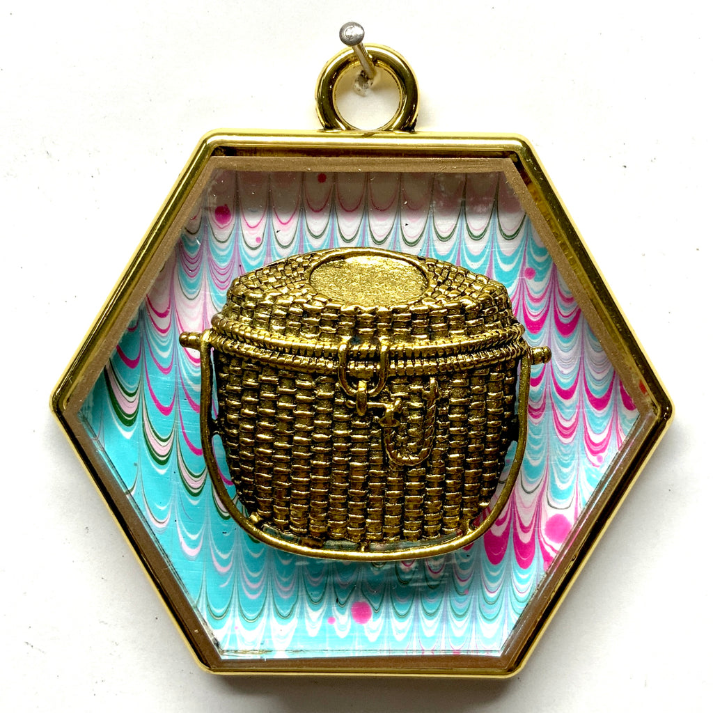 Acrylic Frame with Nantucket Basket / Slight Imperfections (3.25