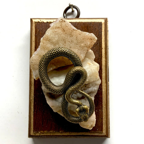 Wooden Frame with Snake on Stone (2.5