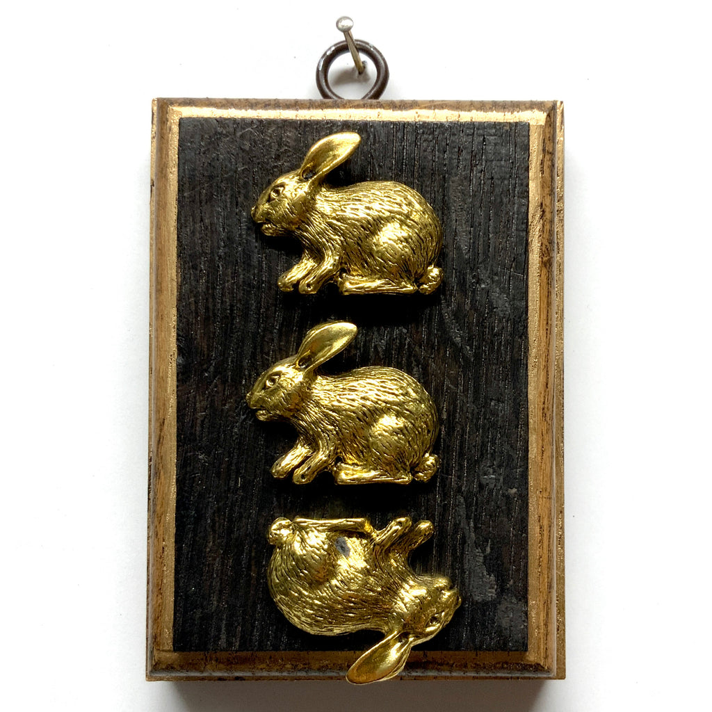 Bourbon Barrel Frame with Bunnies (3.25