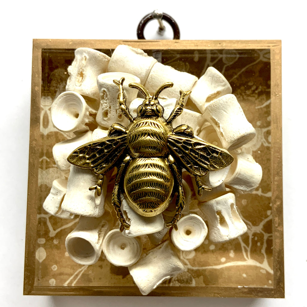Acrylic Frame with Grande Bee on Bone / Slight Imperfections (3