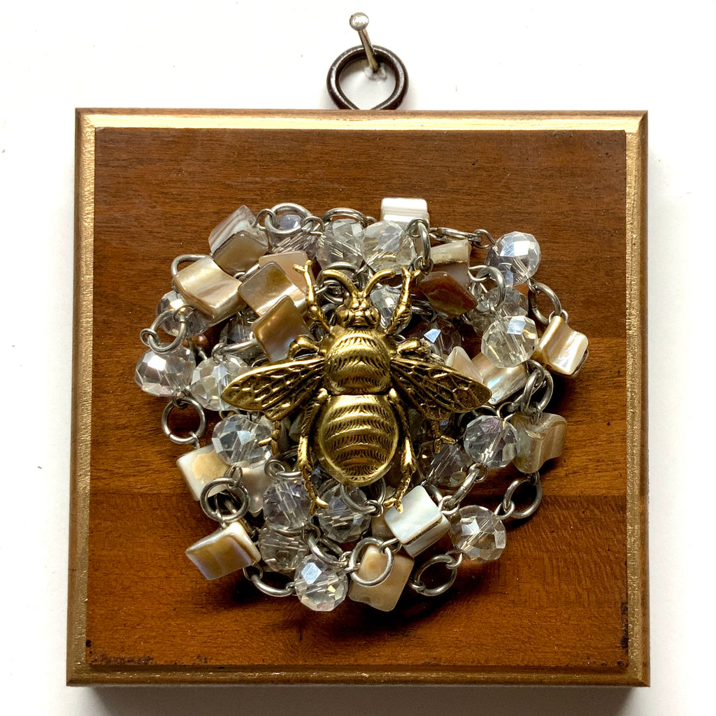 Wooden Frame with Grande Bee on Necklace (4