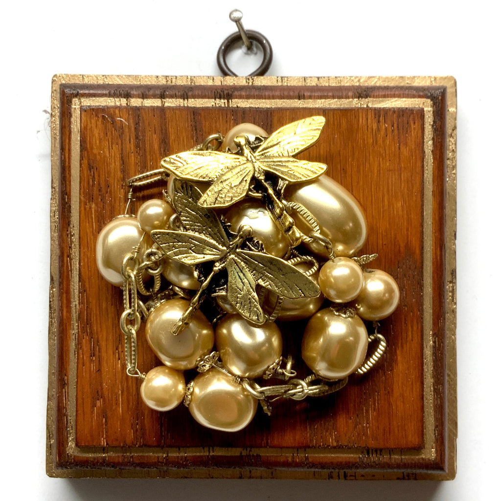 Wooden Frame with Dragonflies on Necklace (4