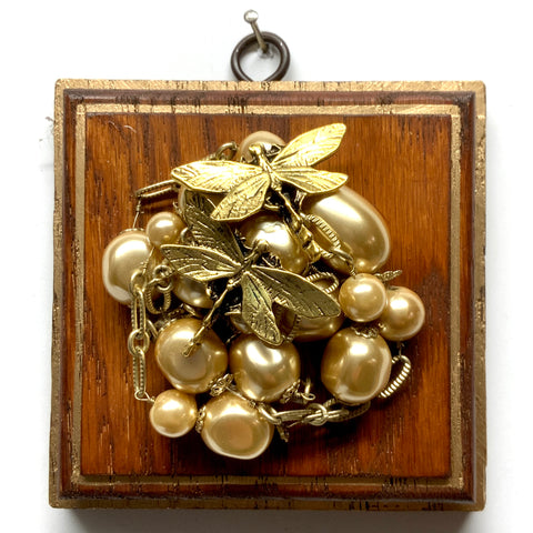 Wooden Frame with Dragonflies on Necklace (4