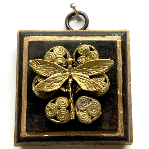 Wooden Frame with Dragonfly on Beads (2.5