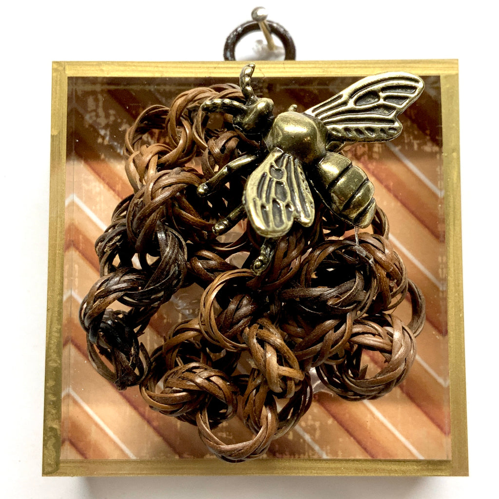 Acrylic Frame with Bee on Necklace / Slight Imperfections (3
