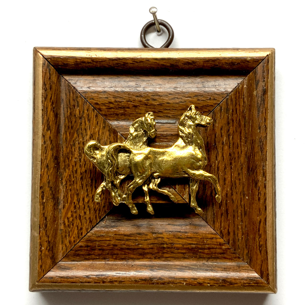 Wooden Frame with Horses (4