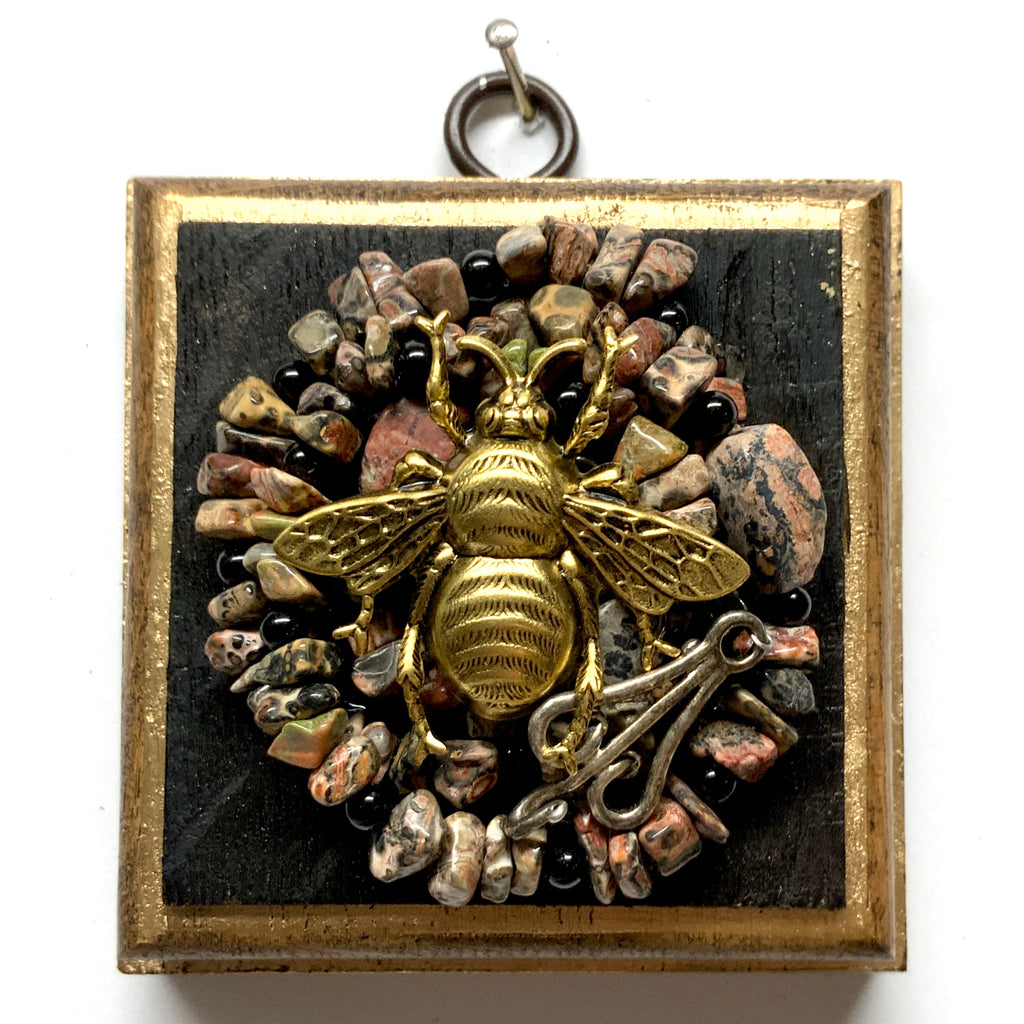 Bourbon Barrel Frame with Grande Bee on Necklace (3.25