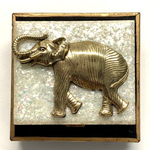 Lacquered Frame with Elephant on Compact (3” wide)