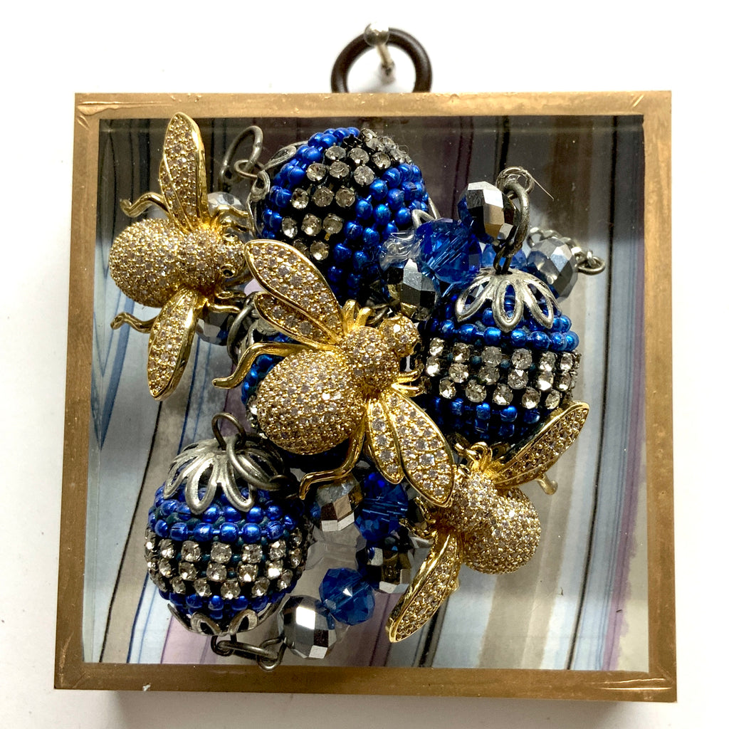 Acrylic Frame with Sparkle Bees on Beads / Slight Imperfections (3