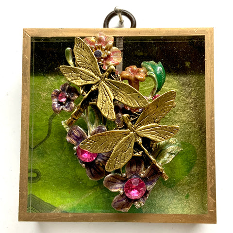 Acrylic Frame with Dragonflies on Brooch / Slight Imperfections (3