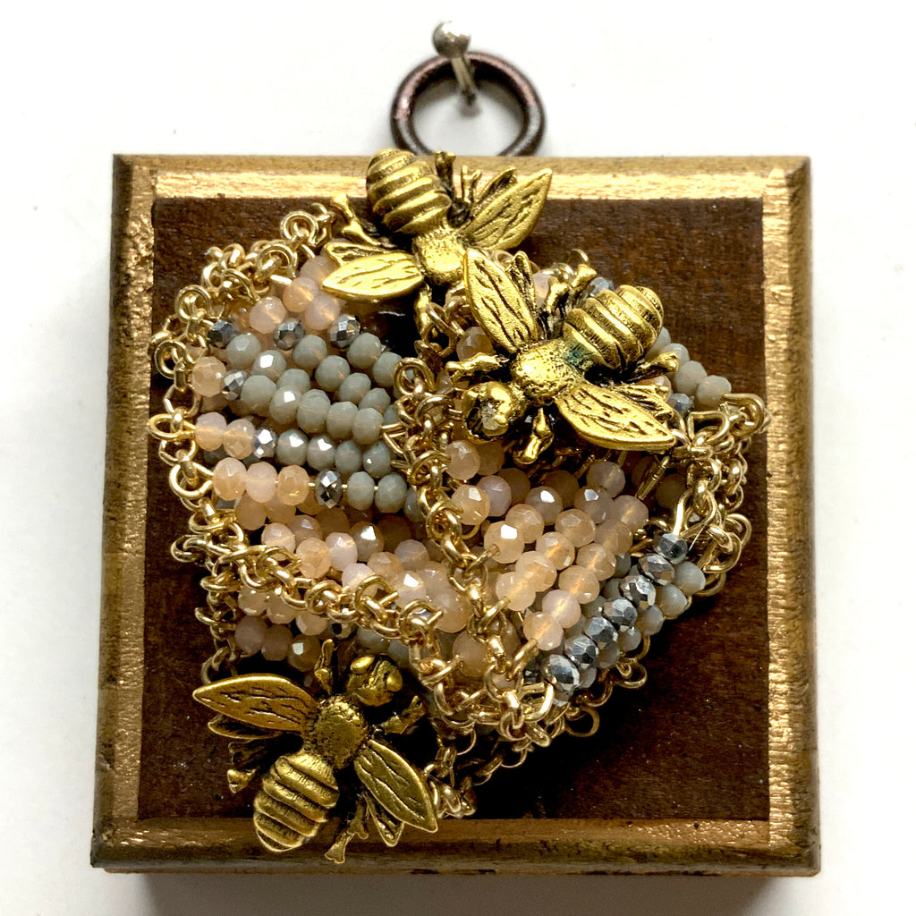 Wooden Frame with Napoleonic Bees on Beads (2.5