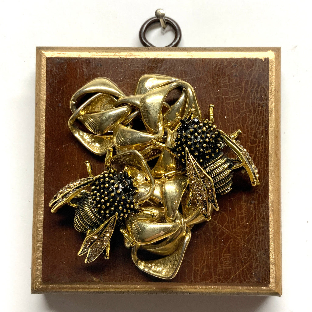 Wooden Frame with Bees on Necklace (3.25